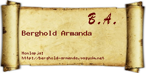 Berghold Armanda névjegykártya